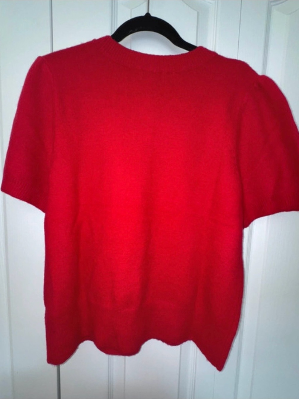 CeCe Bright Red Short-Sleeve Crewneck Sweater with Decorative Bow - Picture 6 of 6